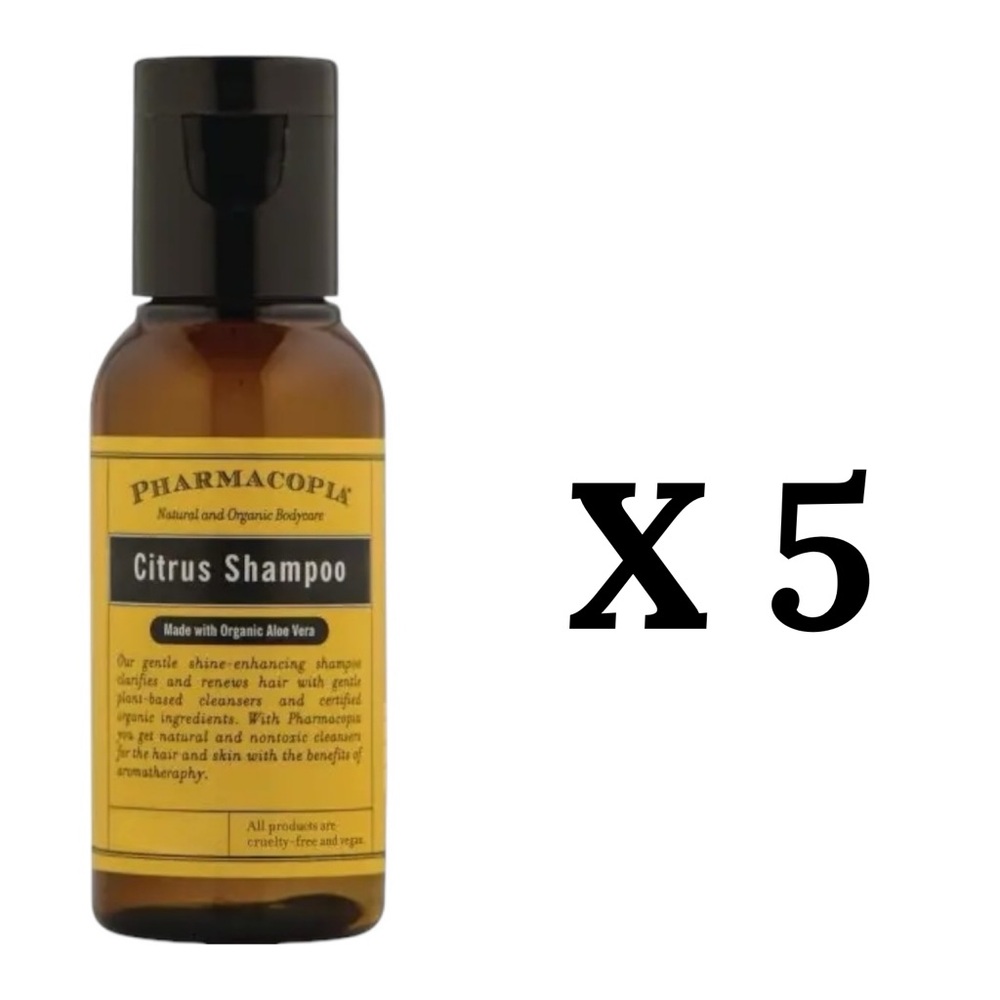 PHARMACOPIA CITRUS SHAMPOO 22ML X5 (TRAVEL SIZES) - BRAND NEW
